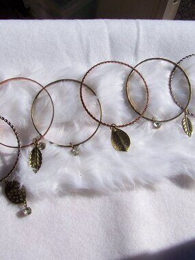 Set of 6 Metal Dangly Bracelets OS